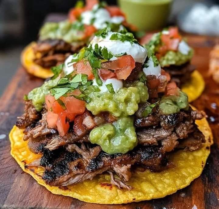 Mexican Tostadas de Carne Asada