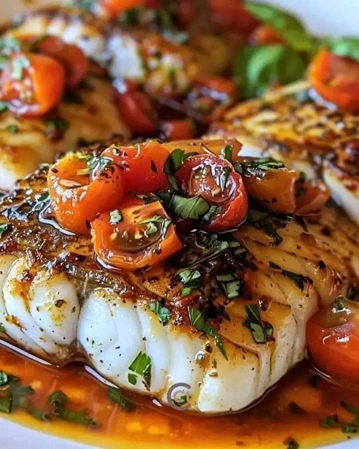 Pan-Seared Mediterranean Cod in Tomato Basil Sauce